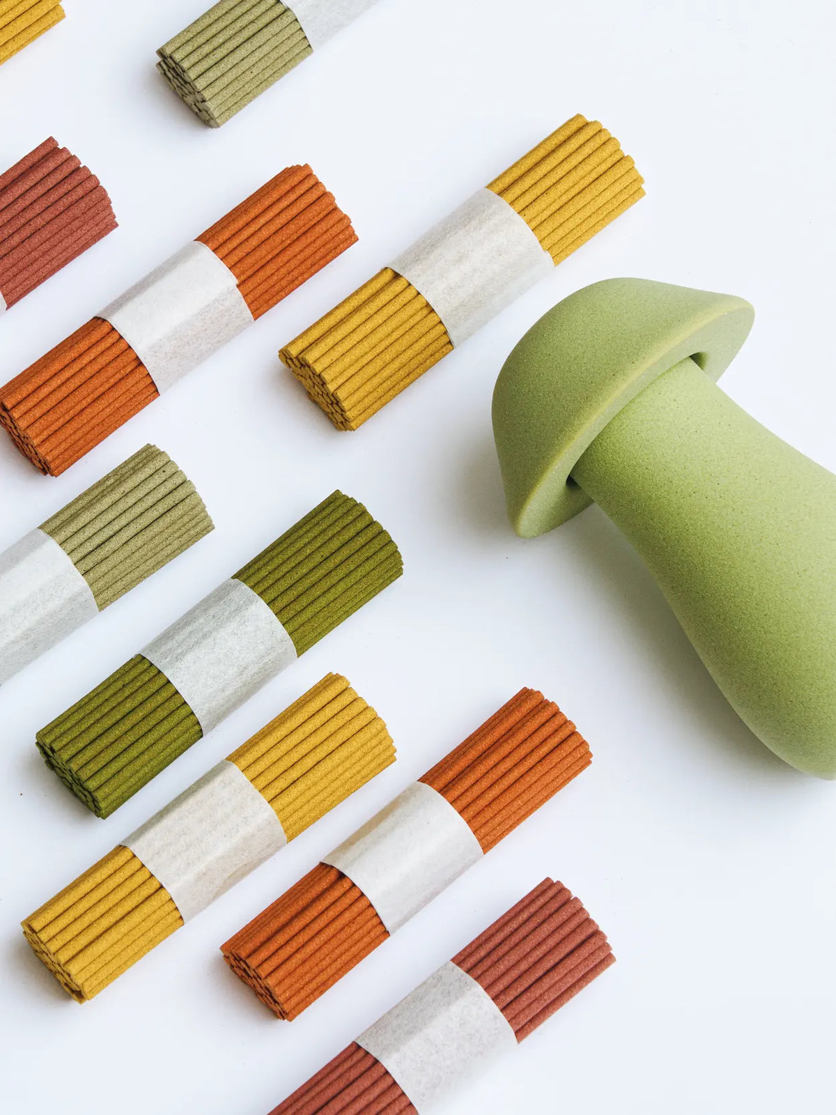 Colorful short incense mushroom gift box by YRGD with vibrant, decorative mushroom-shaped containers and incense sticks inside.