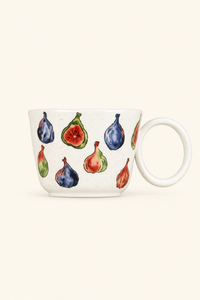 Painted Fig White Ceramic Mug