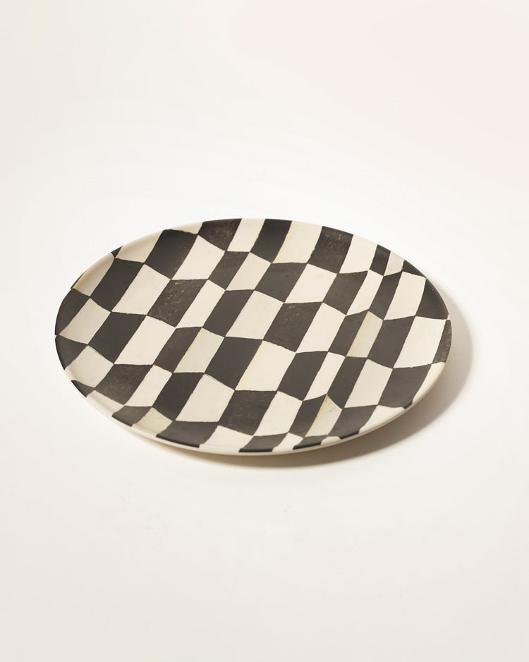 Face & Checkerboard Bamboo Fiber Plate - TRLab Shop