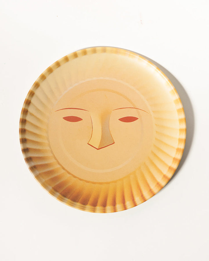 Face & Checkerboard Bamboo Fiber Plate