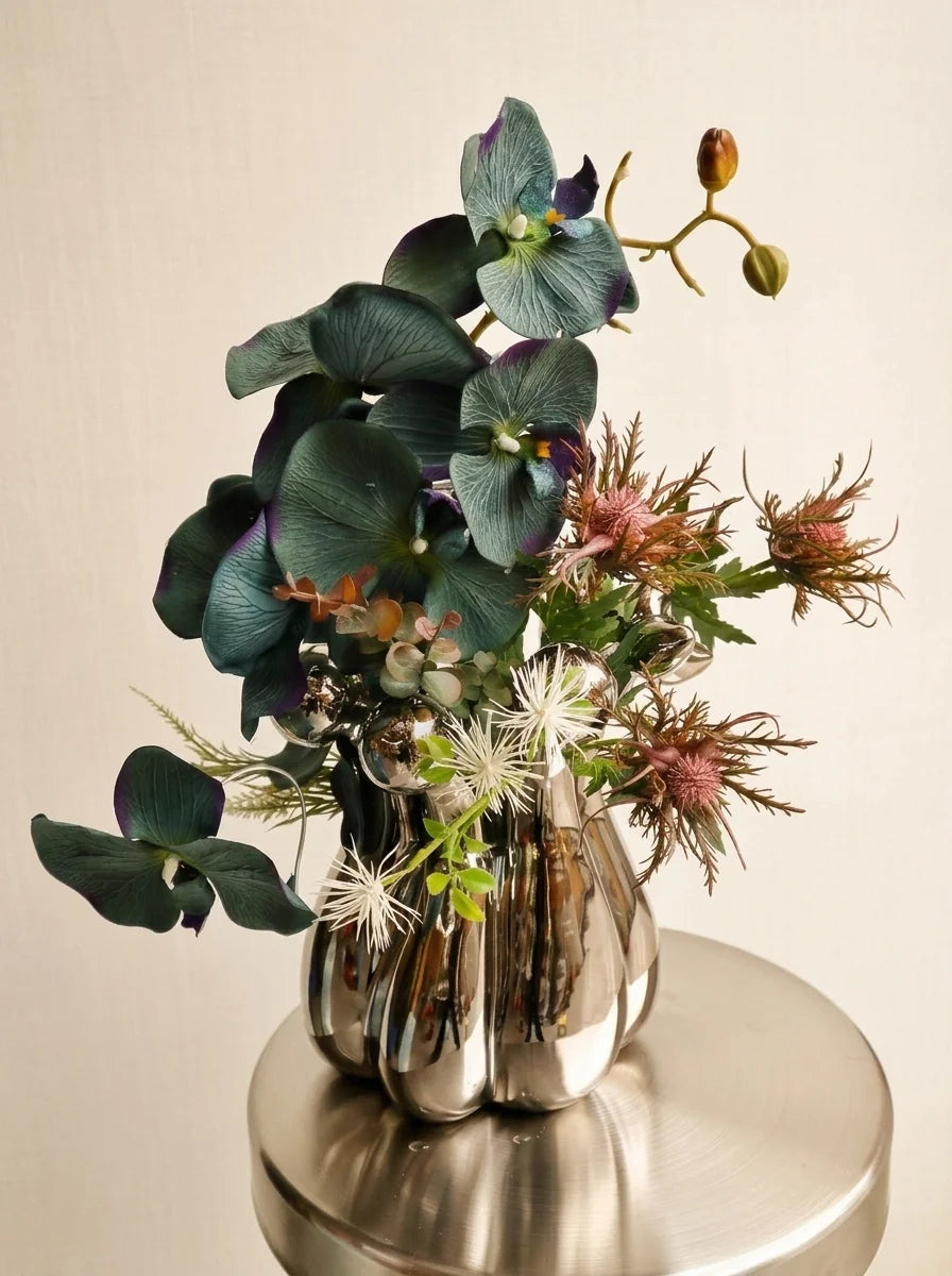TAOTAO STUDIO Crown of Mud ribbed gourd vase with textured surface, ideal for home decor and decorative display.