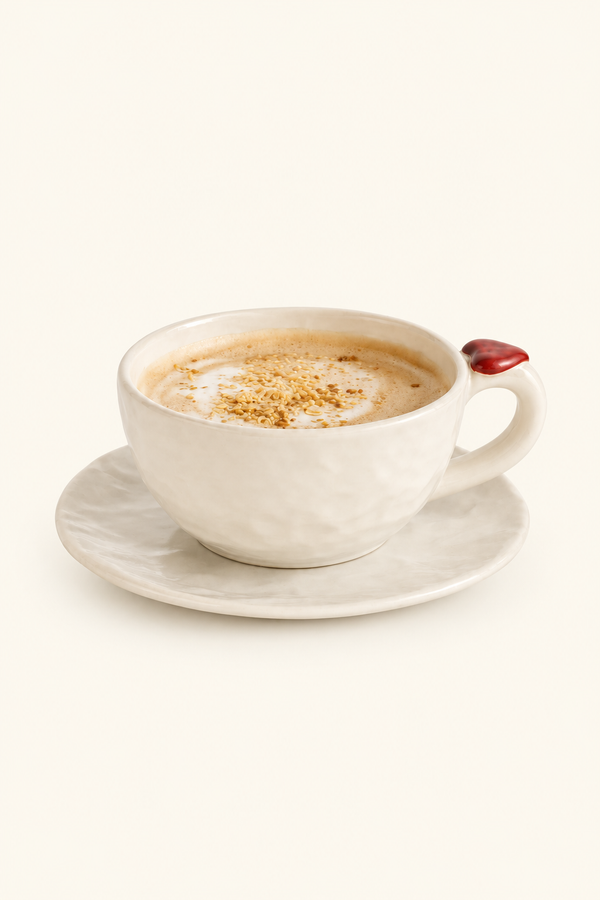 Red Heart White Ceramic Mug