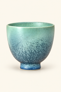 Frosted Tide Blue-Green Ceramic Tea Cup
