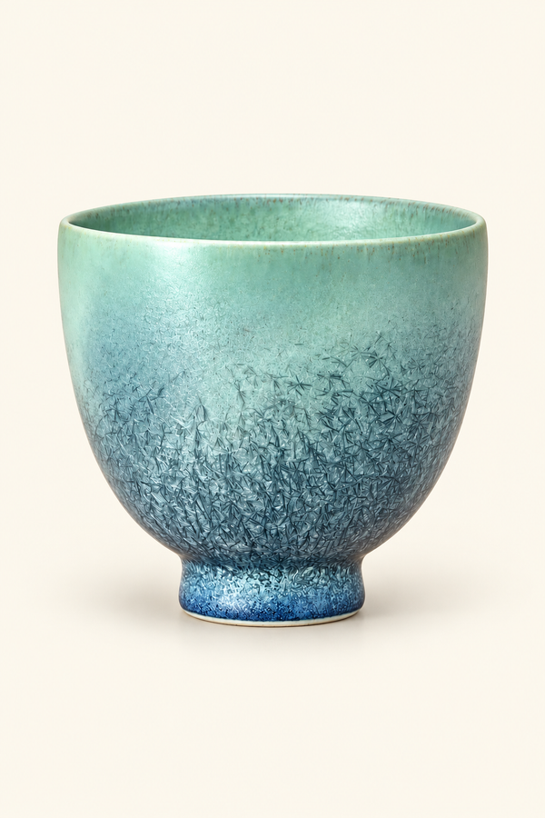 Frosted Tide Blue-Green Ceramic Tea Cup