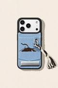 Embroidery tent phone case by TRLab Shop, featuring colorful embroidered design on durable protective cover.