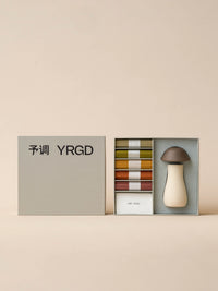 Colorful short incense mushroom gift box by YRGD, featuring vibrant mushroom-shaped incense holders in a decorative box.