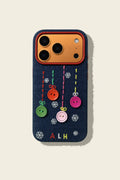 TRLab Shop embroidered phone case featuring buttons and snowflake design, with colorful thread details and a protective cover.