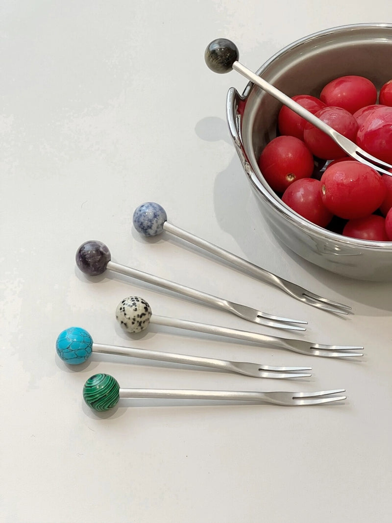 Natural Jade Stirring Spoon & Fruit Fork - TRLab Shop