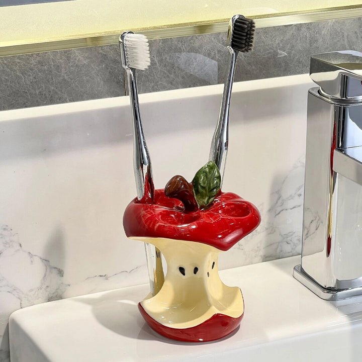 Ceramic Apple Core Toothbrush Holder - TRLab Shop