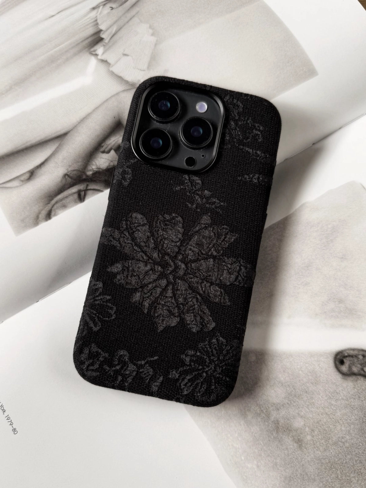 TRLab Shop lace floral texture phone case with intricate floral pattern and delicate lace design for a stylish look.