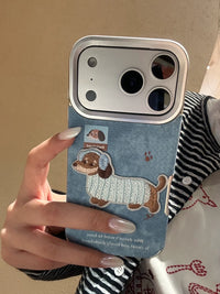 Winter Cowboy Puppy Embroidered Phone Case - TRLab Shop