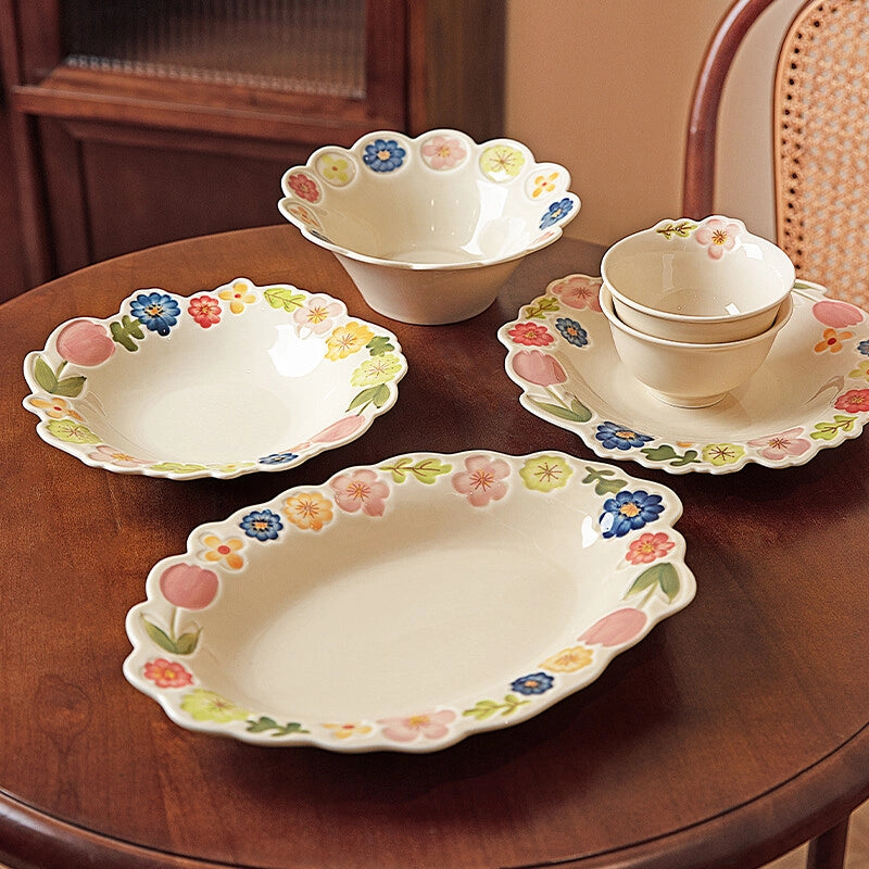 Floral Ceramic Bowl & Soup Plate - TRLab Shop