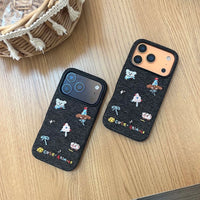 Embroidered animal phone case from TRLab Shop with colorful stitched animal design on durable fabric.