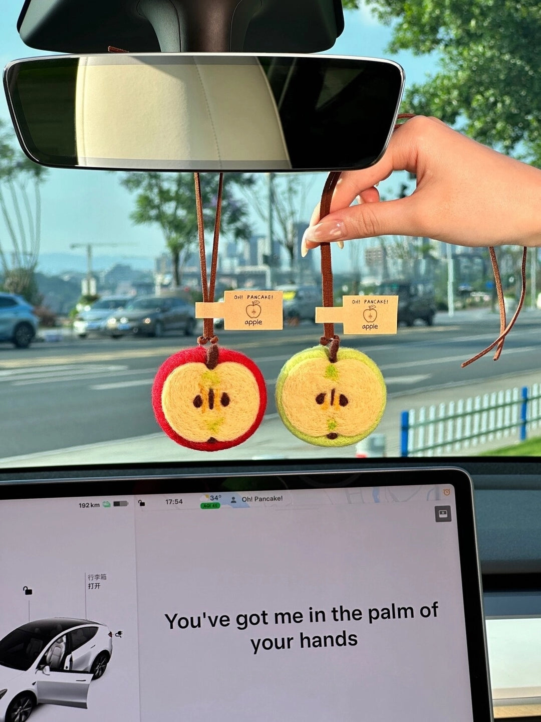 Felted Halfed Apple Charm