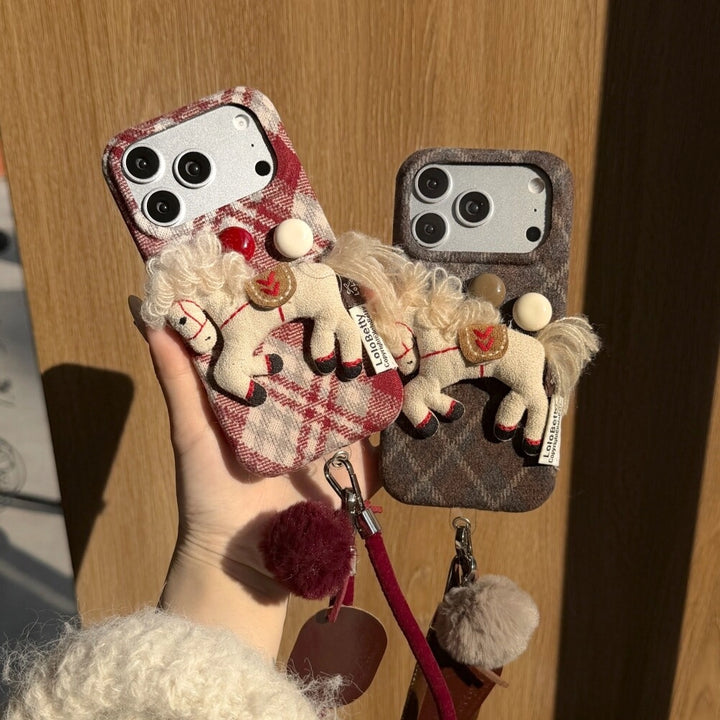 Argyle stuffed Pony Phone Case - TRLab Shop