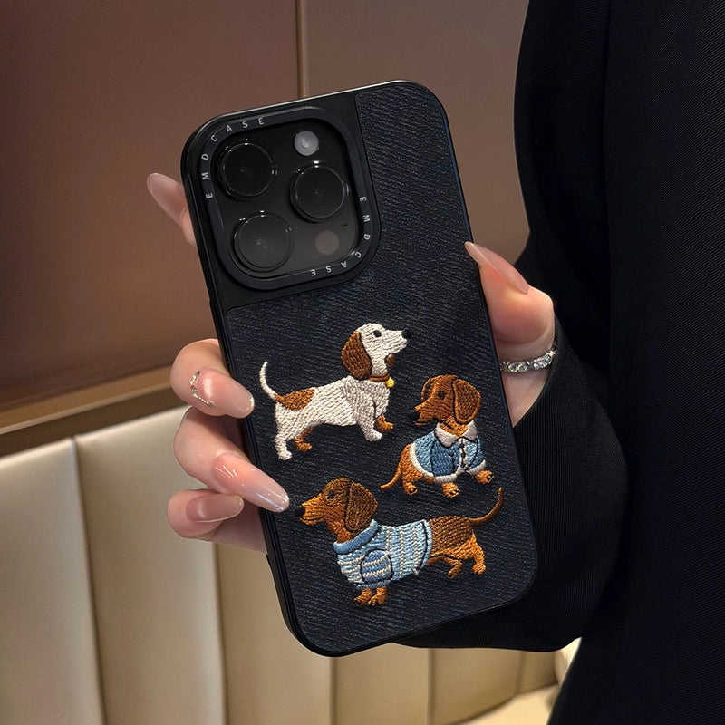 Embroidered Dachshund Phone Case - TRLab Shop
