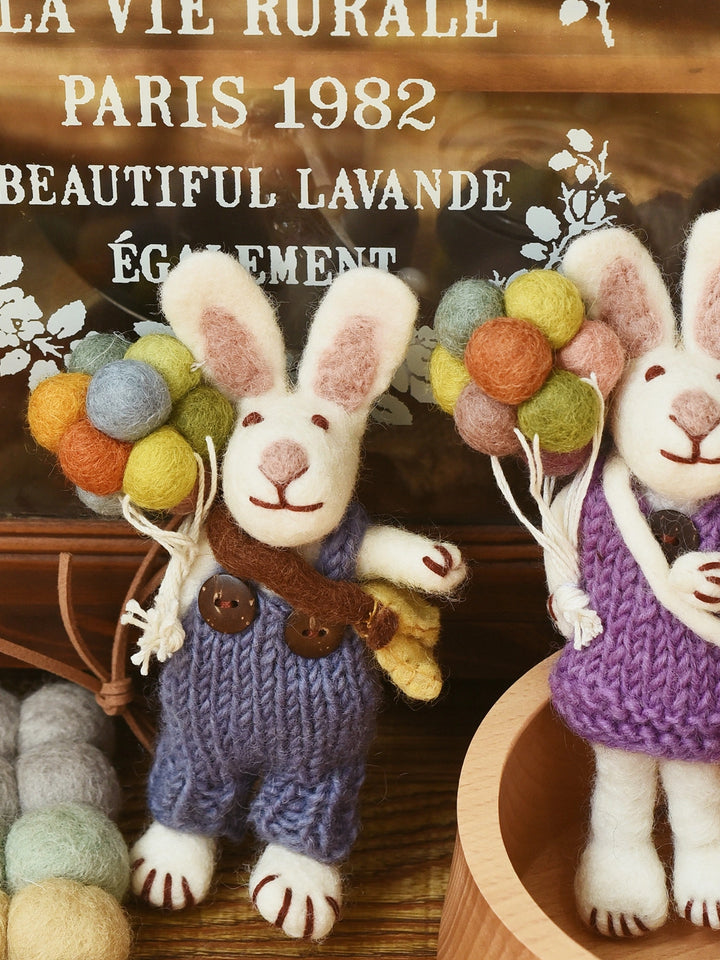 Felted Rabbits Charm