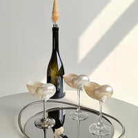 Silver & Green Conch Wine Glass