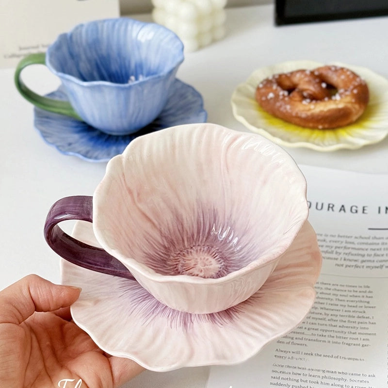 Floral Ceramic Cup & Saucer Set - TRLab Shop