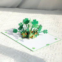 Lucky Four-Leaf Clover 3D Pop Up Paper Art Greeting Card