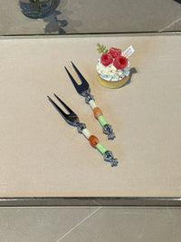 Amber Lime Beads Fruit Fork