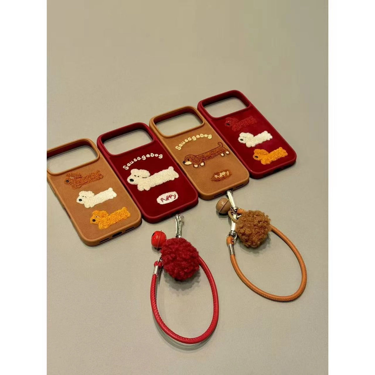 Autumn Puppy Embroidered Phone Case - TRLab Shop