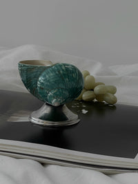 Silver & Green Conch Short-stemmed Wine Glass