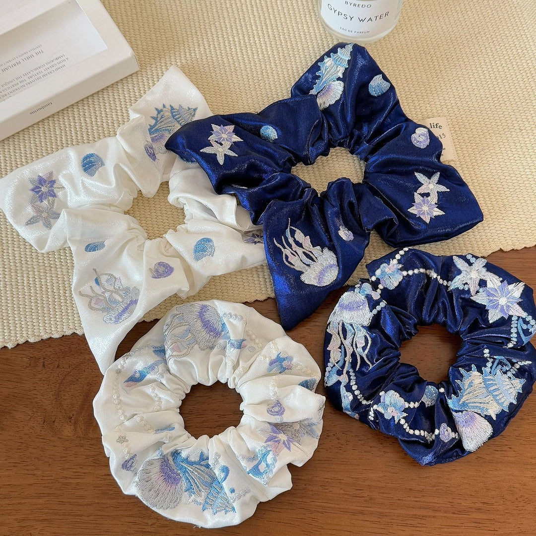 Deep-Sea Alabaster Wavy Hem Scrunchie - TRLab Shop
