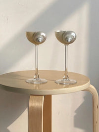 Silver & Green Conch Wine Glass