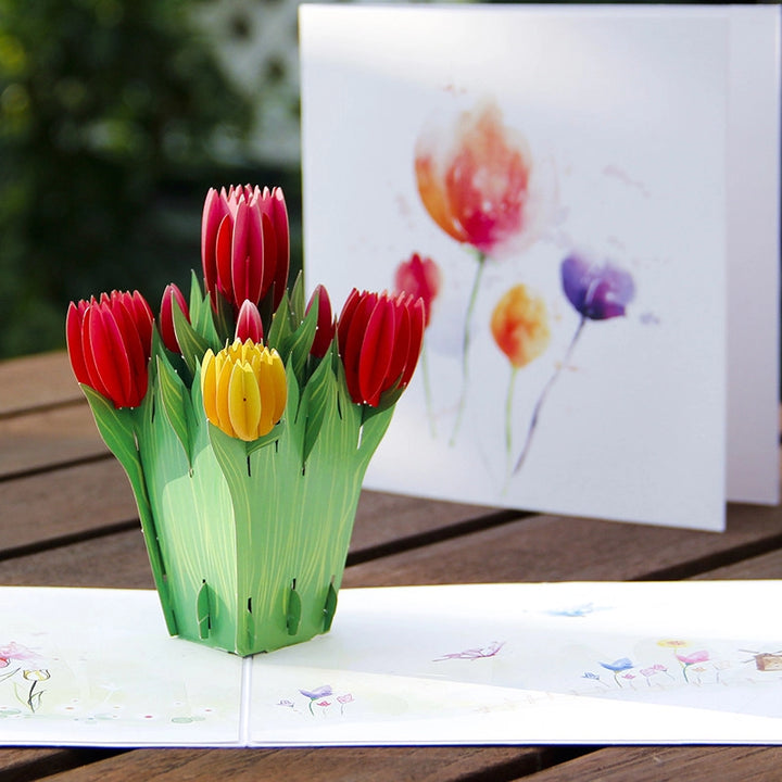 Tulip 3D Pop Up Paper Art Greeting Card