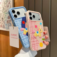 Beadworks embroidered unicorn phone case with colorful bead detailing on a clear protective cover.