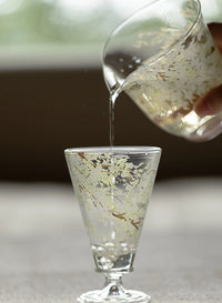 Pear-blossom glass goblet by TRLab Shop with clear, elegant design and detailed floral etching perfect for wine or beverages