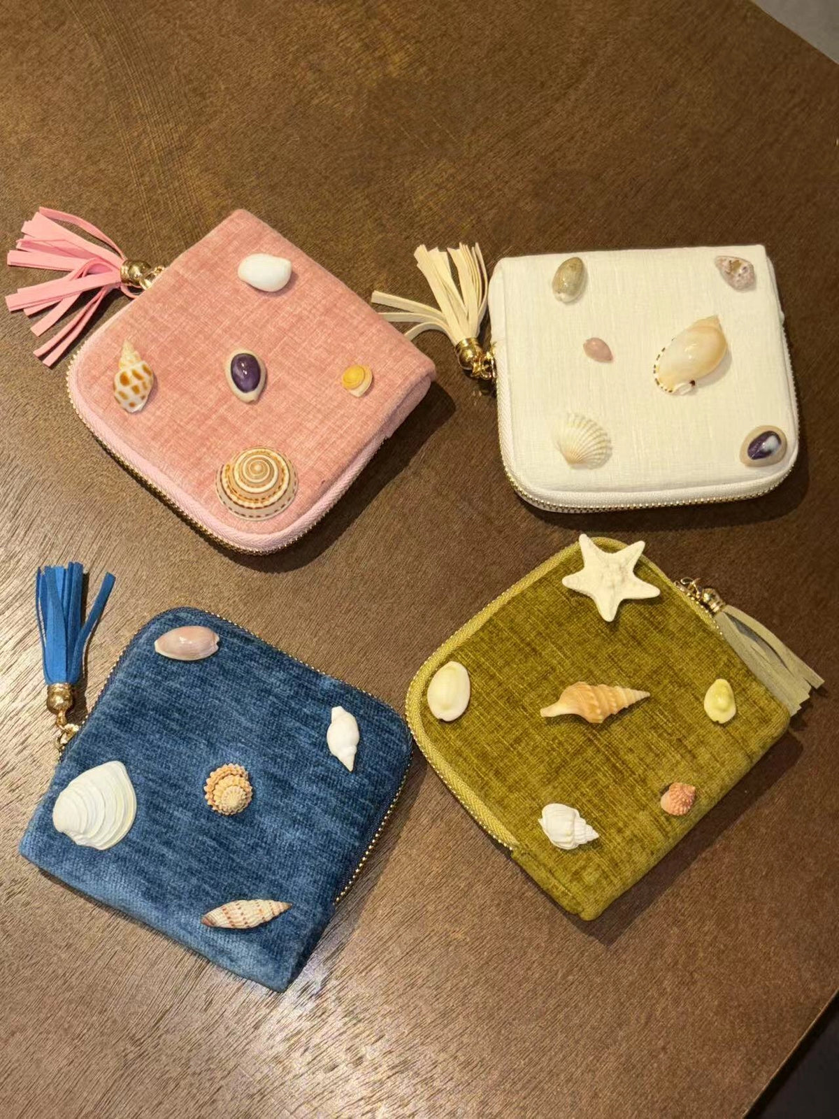 Natural Shell Velour Bag from TRLab Shop featuring a soft textured shell design and elegant velour material.