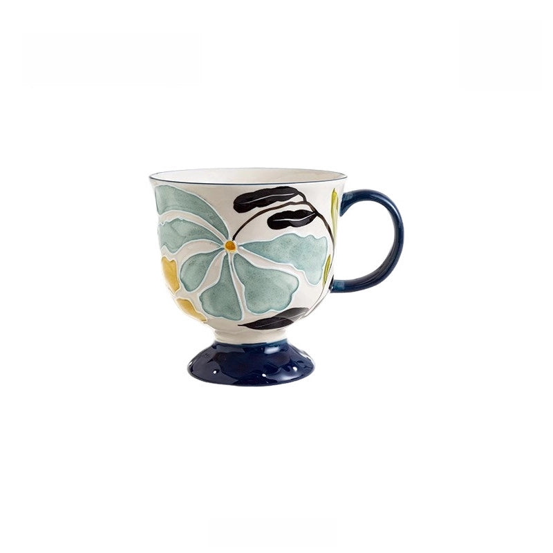 Floral Wildness Embossed Ceramic Cup