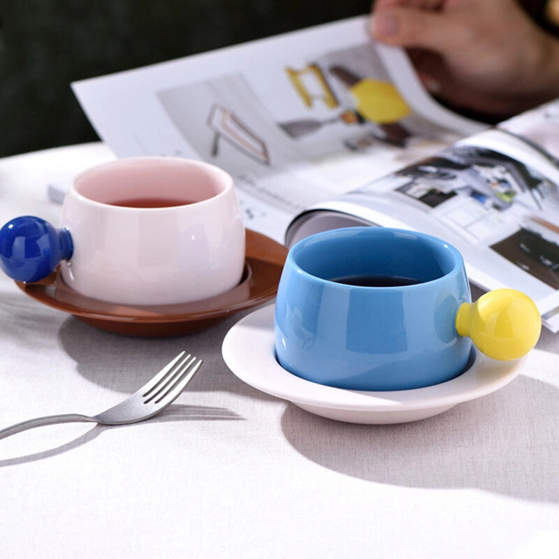 Nordic-Style Ceramic Coffee Cup and Saucer Set - TRLab Shop