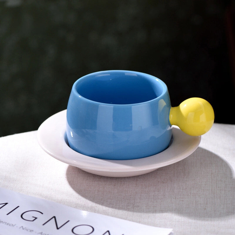 Nordic-Style Ceramic Coffee Cup and Saucer Set - TRLab Shop
