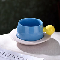 Nordic-Style Ceramic Coffee Cup and Saucer Set - TRLab Shop