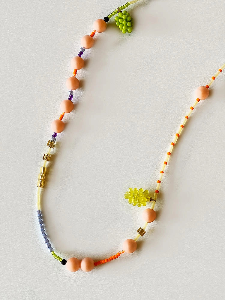 Sorbet Grapes Beaded Necklace