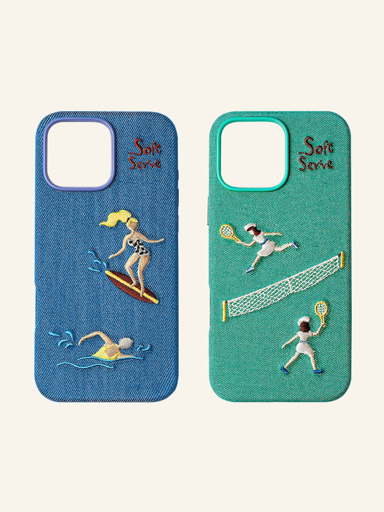 Surf & Tennis Embroidered MagSafe Case - TRLab Shop