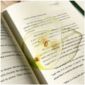 Translucent fruit-shaped acrylic bookmark with colorful fruit illustrations, ideal for marking pages in books.