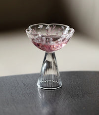Pink Sakura Blossom glassware from TRLab Shop featuring a delicate cherry blossom design on clear glass