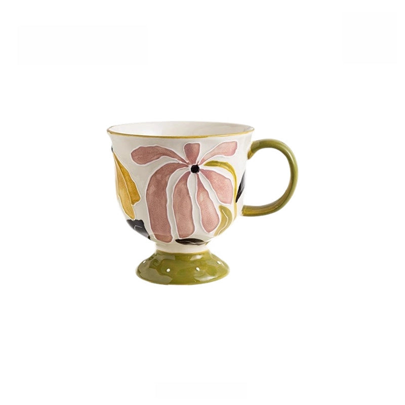 Floral Wildness Embossed Ceramic Cup