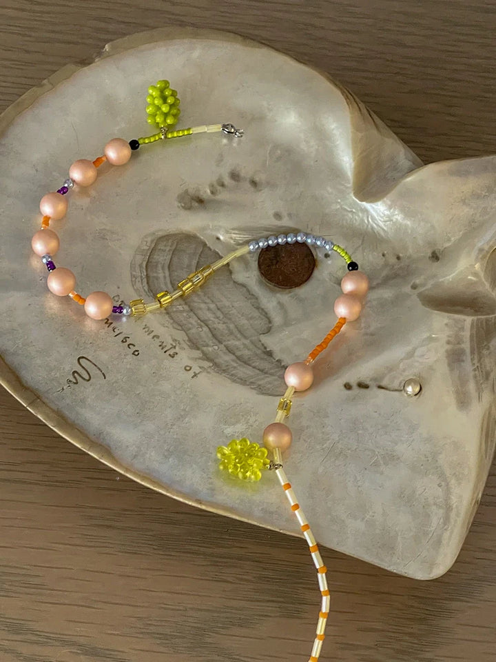 Sorbet Grapes Beaded Necklace