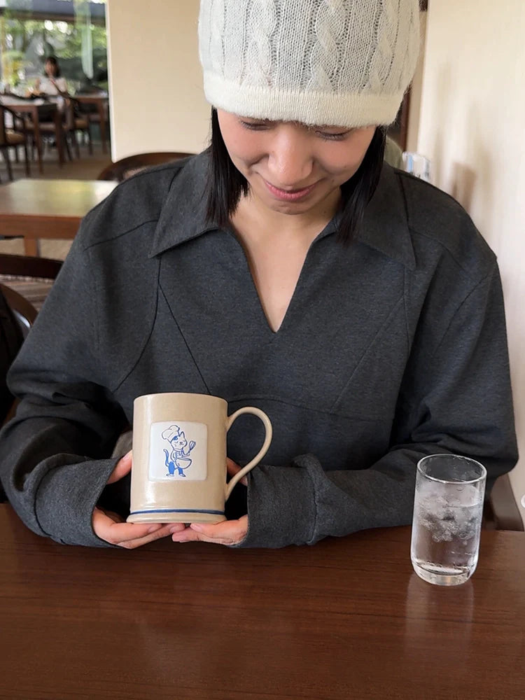 Joyful Kitty Chef Hand-Painted Mug - TRLab Shop