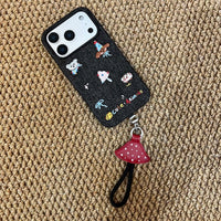 Embroidered animal phone case with colorful animal design, fits a smartphone, made by TRLab Shop.