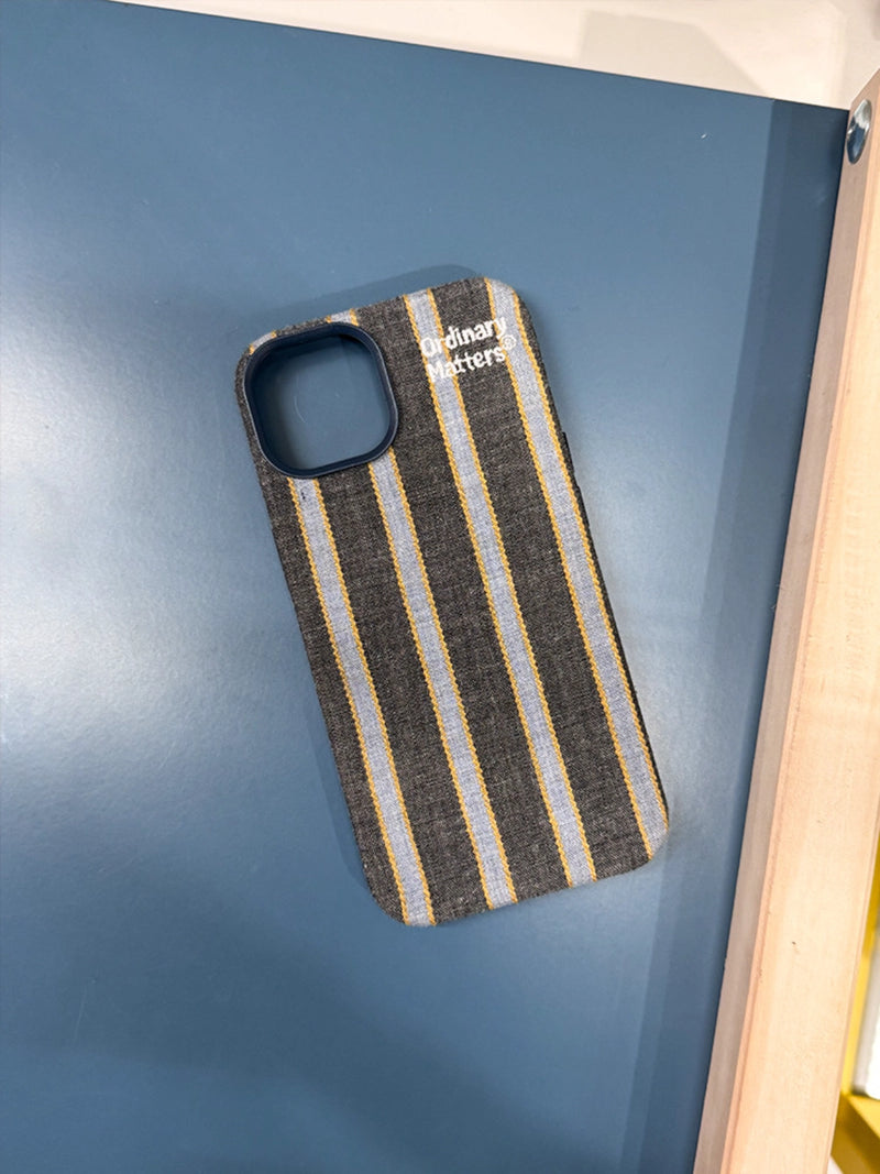 Striped fabric phone case by TRLab Shop with colorful horizontal stripes and snug fit for smartphones.