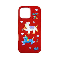 Cute fairy tale embroidered phone case by TRLab Shop featuring colorful fairy tale designs on a protective cover.