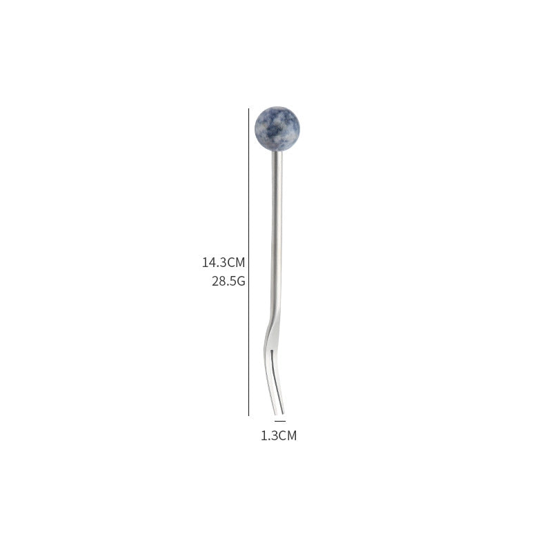 Natural Jade Stirring Spoon & Fruit Fork - TRLab Shop