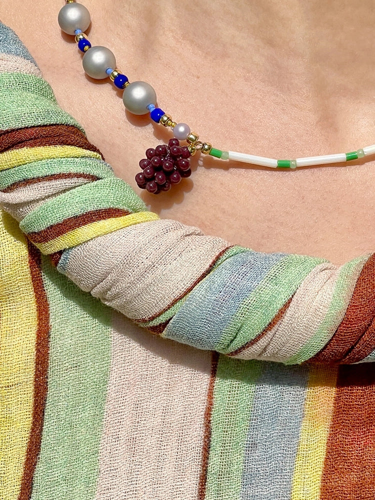 Sorbet Grapes Beaded Necklace - TRLab Shop