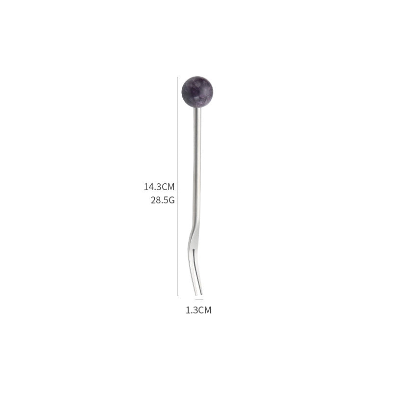 Natural Jade Stirring Spoon & Fruit Fork - TRLab Shop